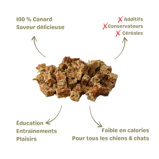 Friandise naturelle saine pour chien et chat délices de canard description
