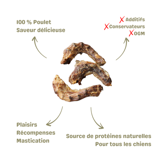 friandise naturelle saine pour chien cous de poulet description