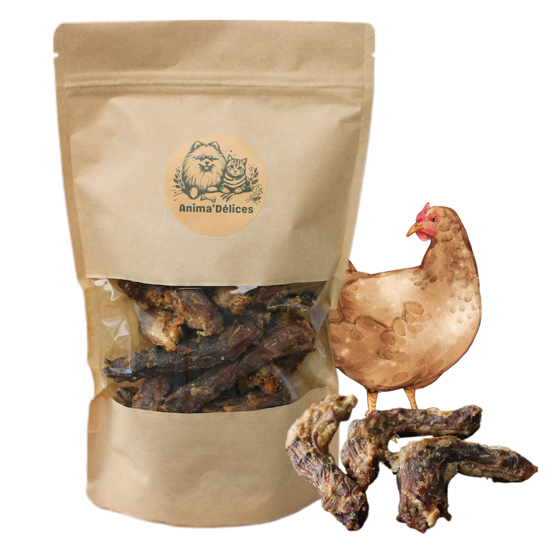 friandise naturelle saine pour chien cous de poulet emballage