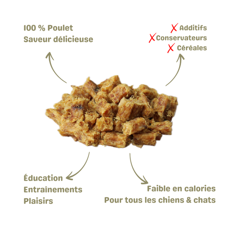 Friandise naturelle saine pour chien et chat délices de poulet description