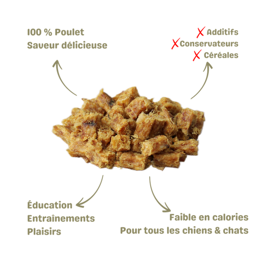 Friandise naturelle saine pour chien et chat délices de poulet description