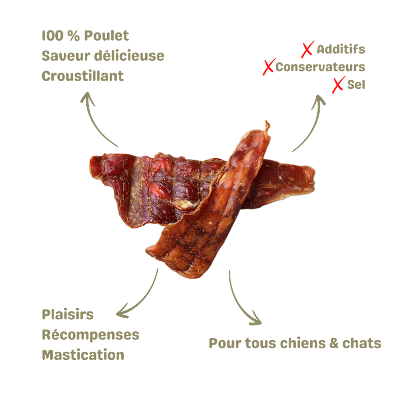 Friandise naturelle pour chien et chat filet de poulet description