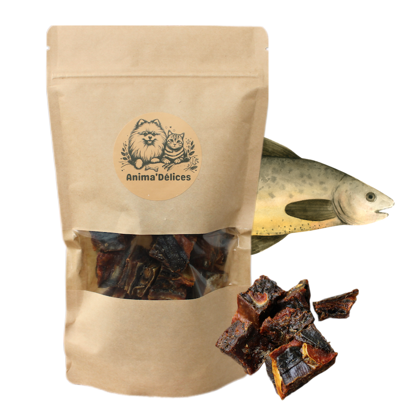 Friandise naturelle pour chien et chat délices de saumon emballage